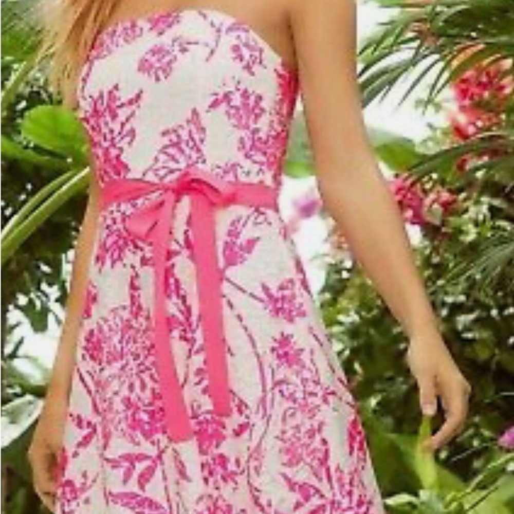 New Lilly Pulitzer strapless sienna dress resort white Caliente Women’s 0 NWT